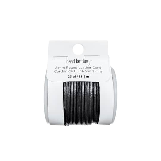 6 Pack: 2mm Black Round Leather Cord by Bead Landing™, 25yd.